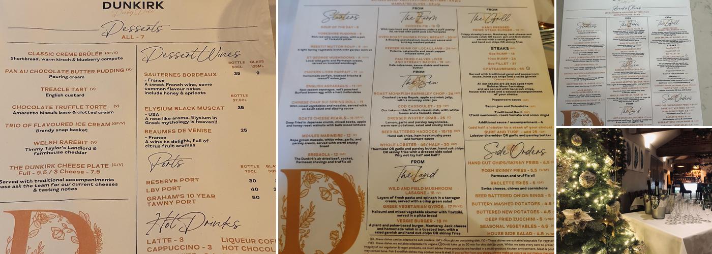 The Dunkirk Menu