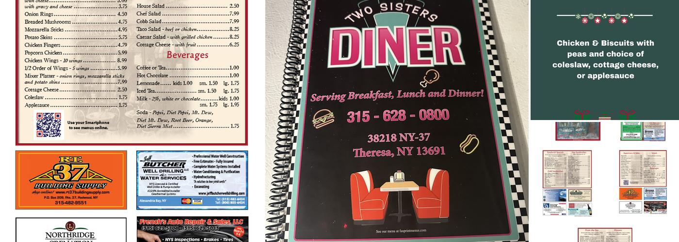 Two Sister’s Diner Menu