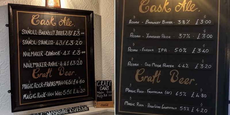 George and Dragon Menu