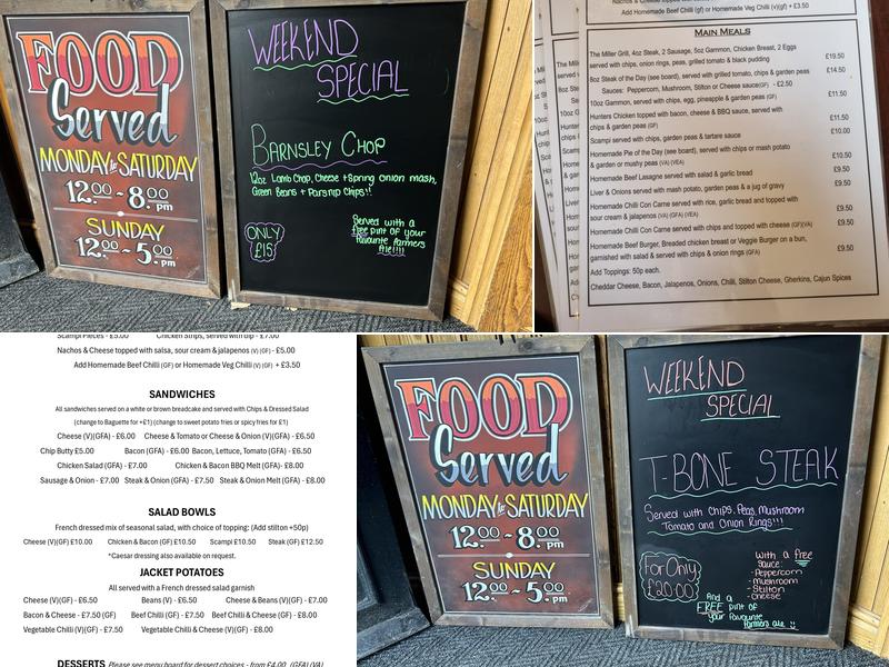 King and Miller Menu