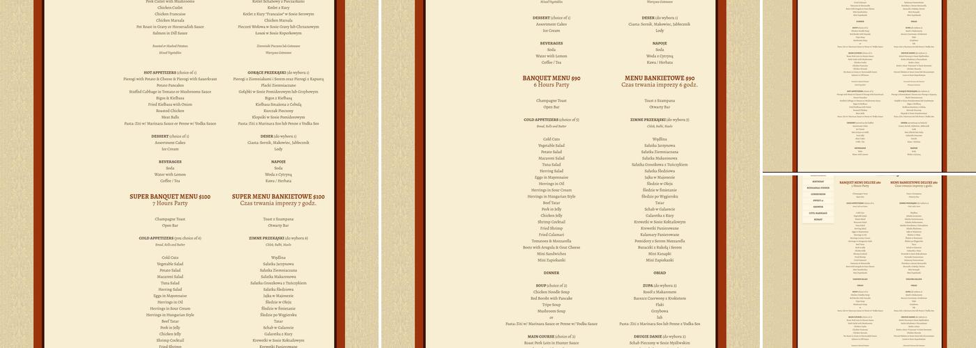 Wallington Exchange Menu