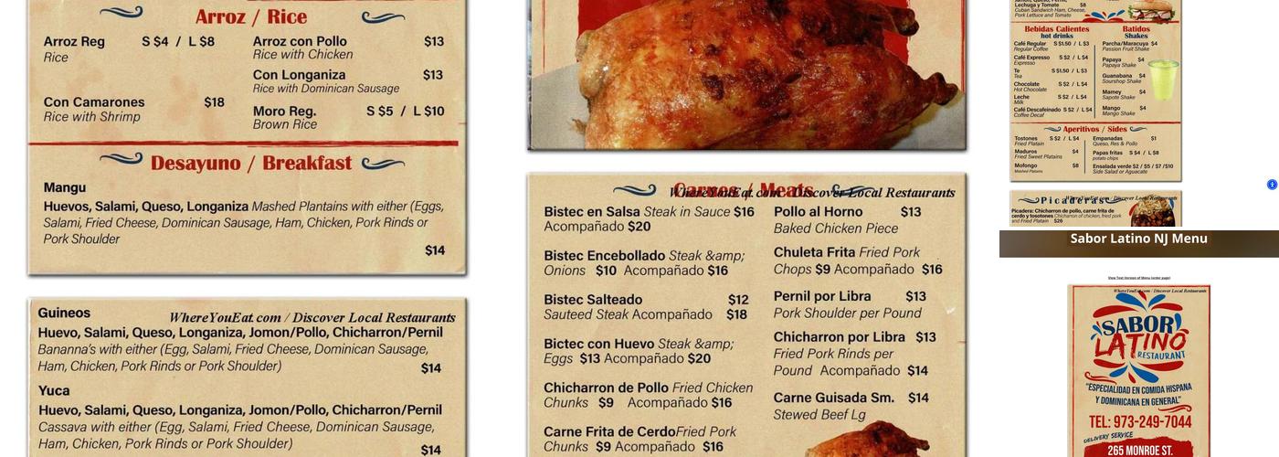 Sabor Latino Menu