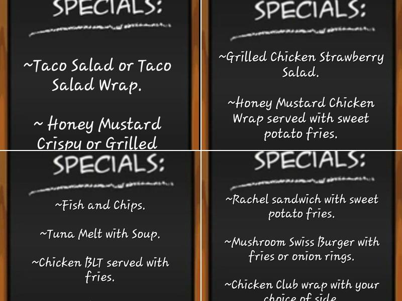 Mrs K's Kitchen Menu