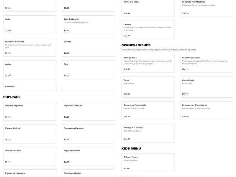 El Farolito Menu