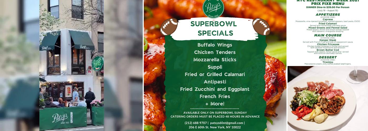 Patsy's Pizzeria Menu