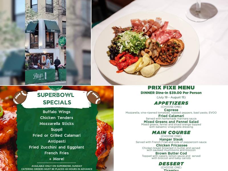 Patsy's Pizzeria Menu