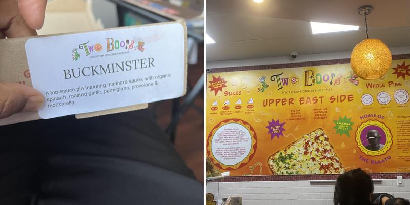 Two Boots Pizza Upper East Side Menu