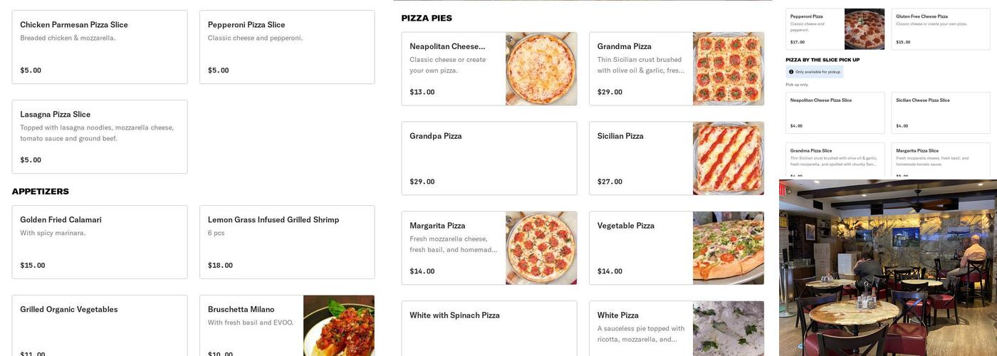Uncle Paul's Pizza Menu