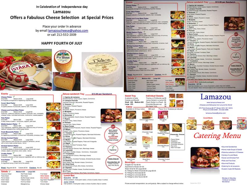 Lamazou Menu