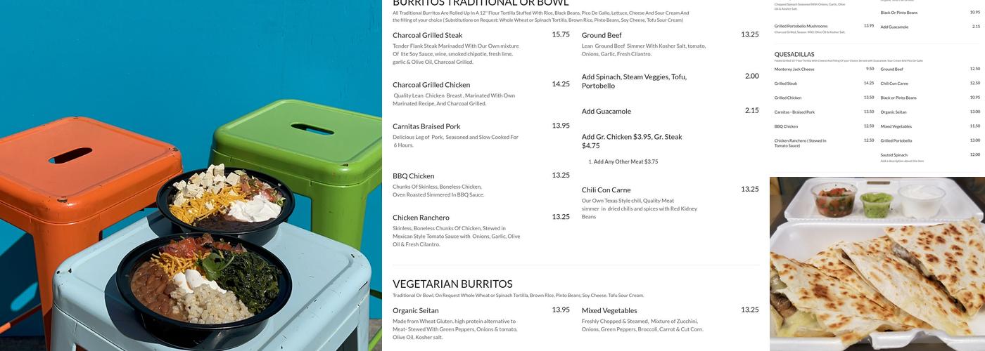 Burrito Box Menu