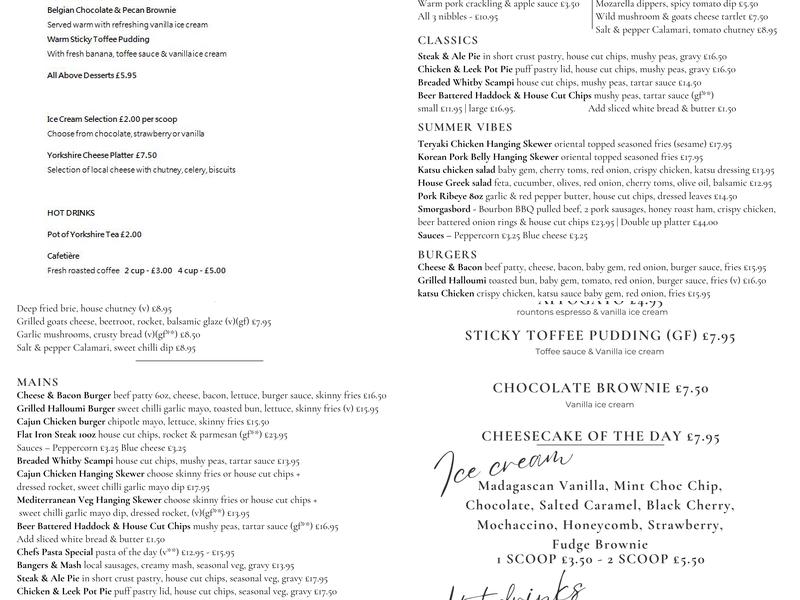 Exelby Green Dragon Menu