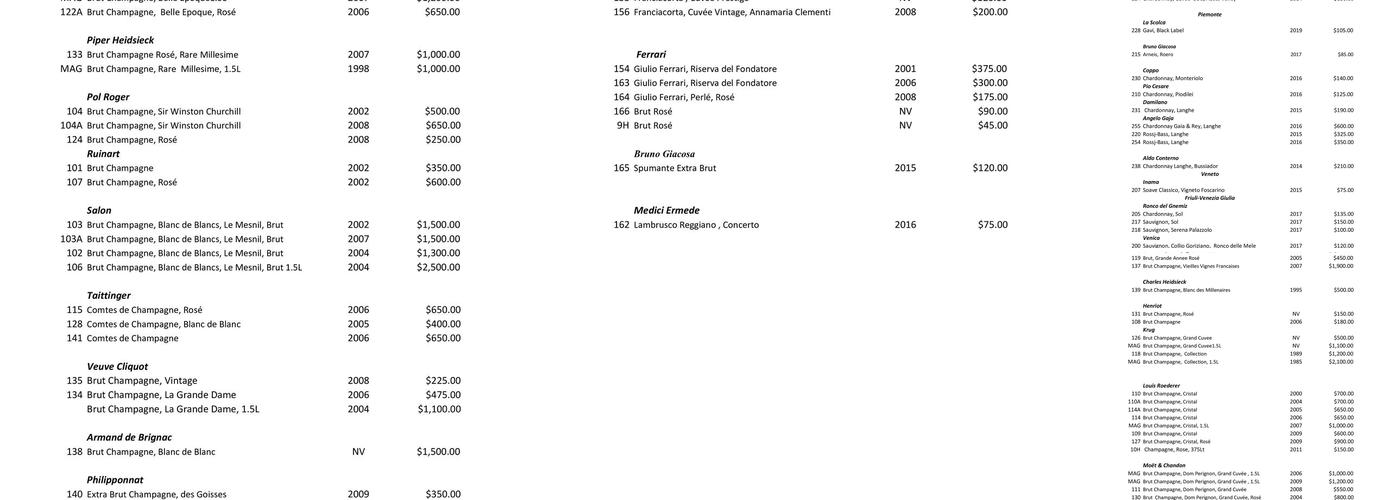 Sistina Menu