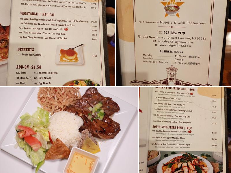 Saigon Pho Menu