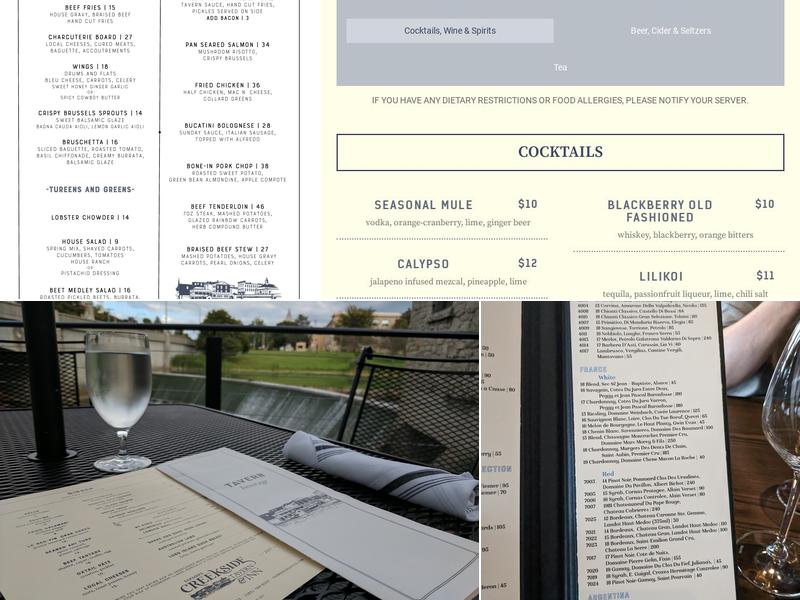 Farmers Creekside Tavern & Inn Menu