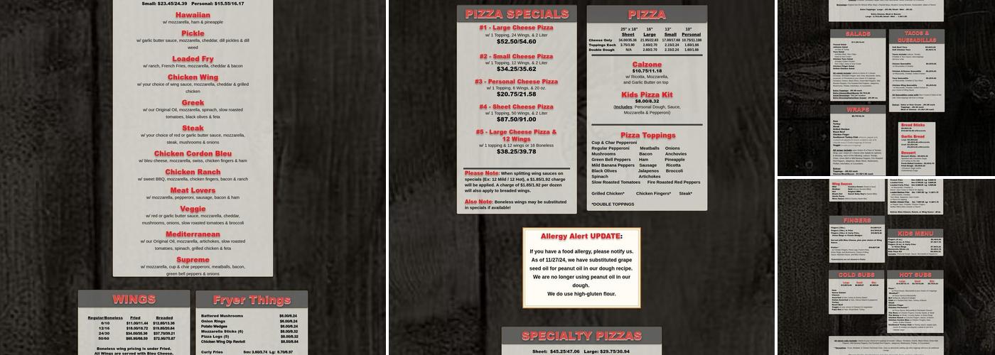 Pizza Land - Avon Menu