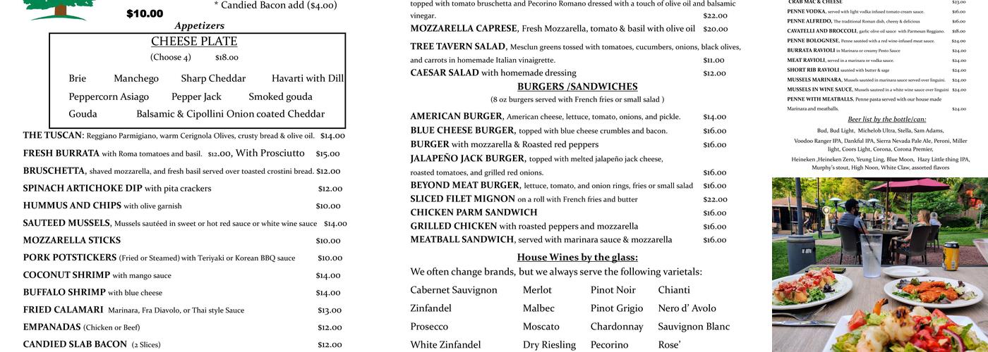 Tree Tavern Menu