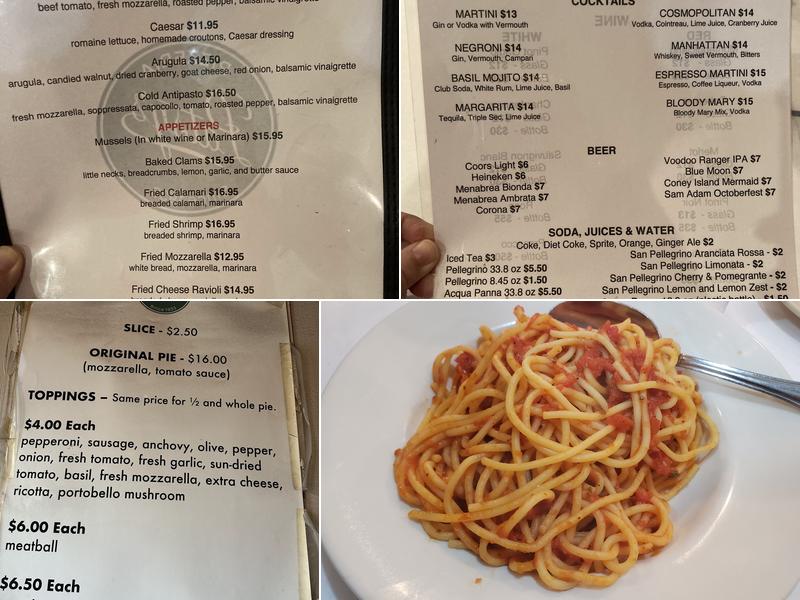 Patsy's Pizzeria Menu