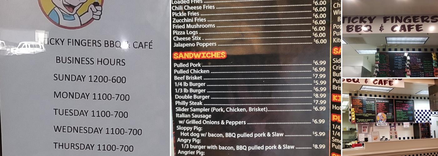Sticky Fingers BBQ & Cafe Menu