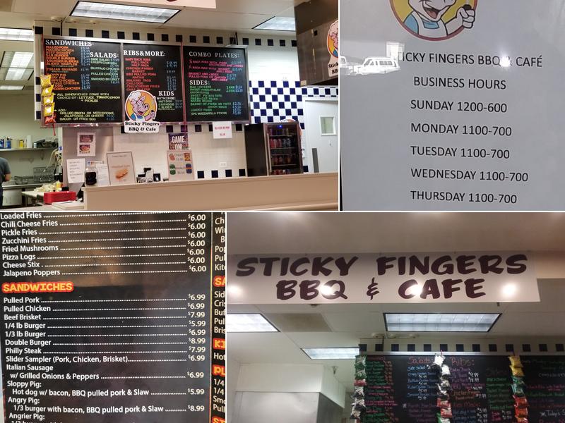 Sticky Fingers BBQ & Cafe Menu