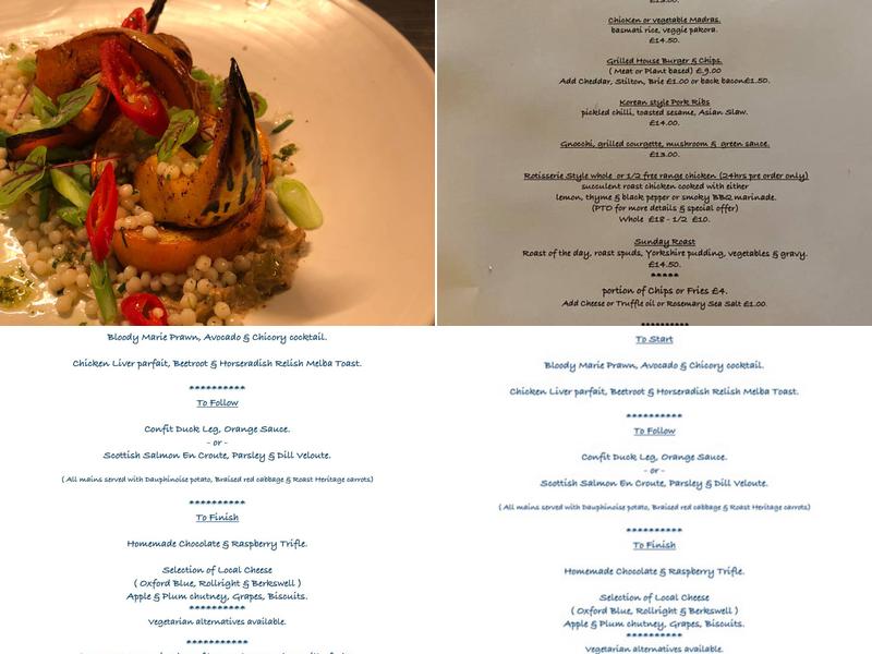 The Wykham Arms Menu