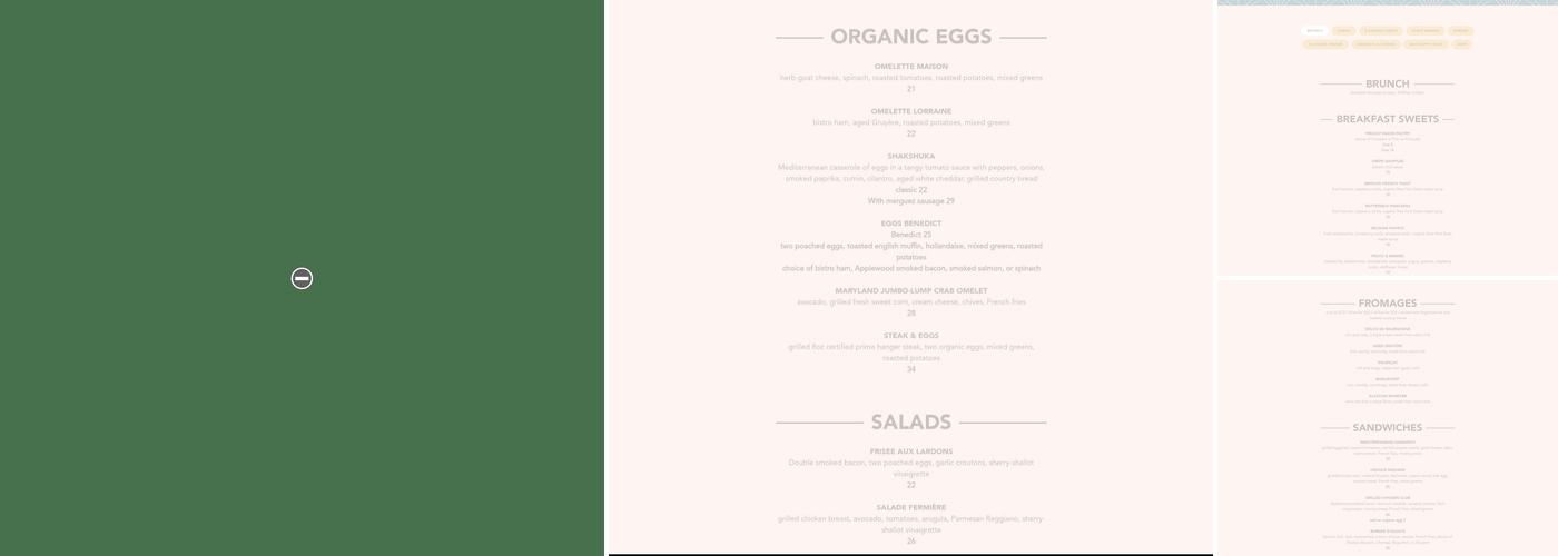 Cafe d’Alsace Menu