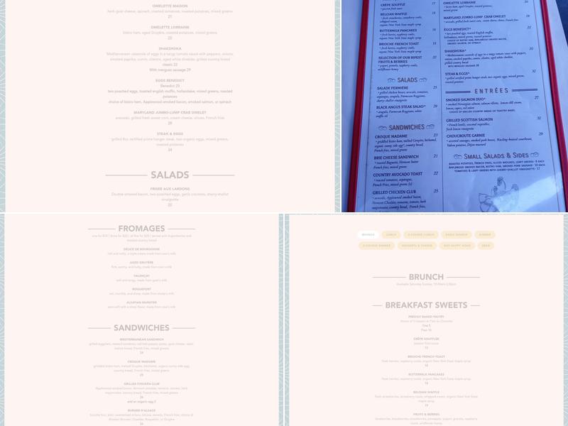 Cafe d’Alsace Menu