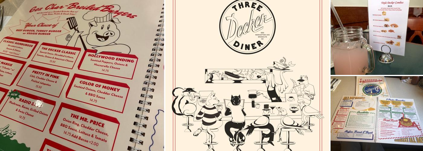 Three Decker Diner Menu
