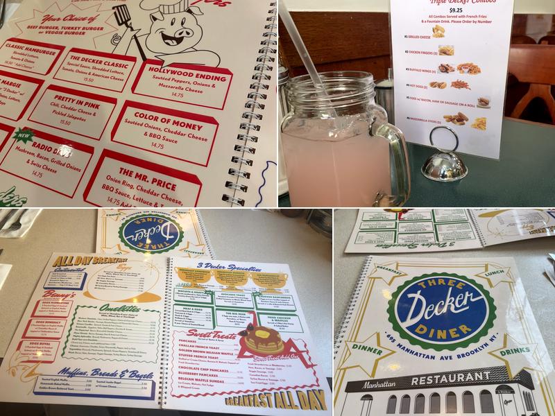 Three Decker Diner Menu