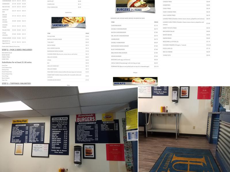 University Hots Menu