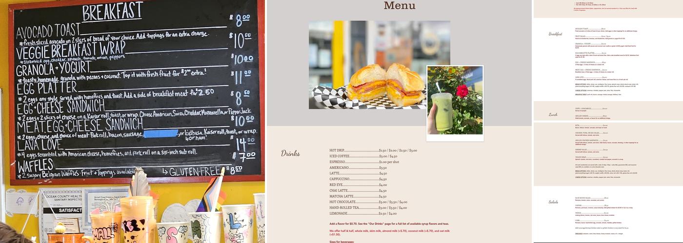 Lava Java House Menu