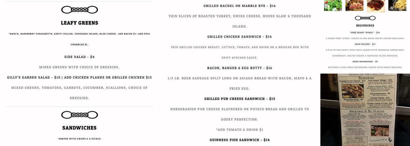 Murphy's Pub & Ale House Menu