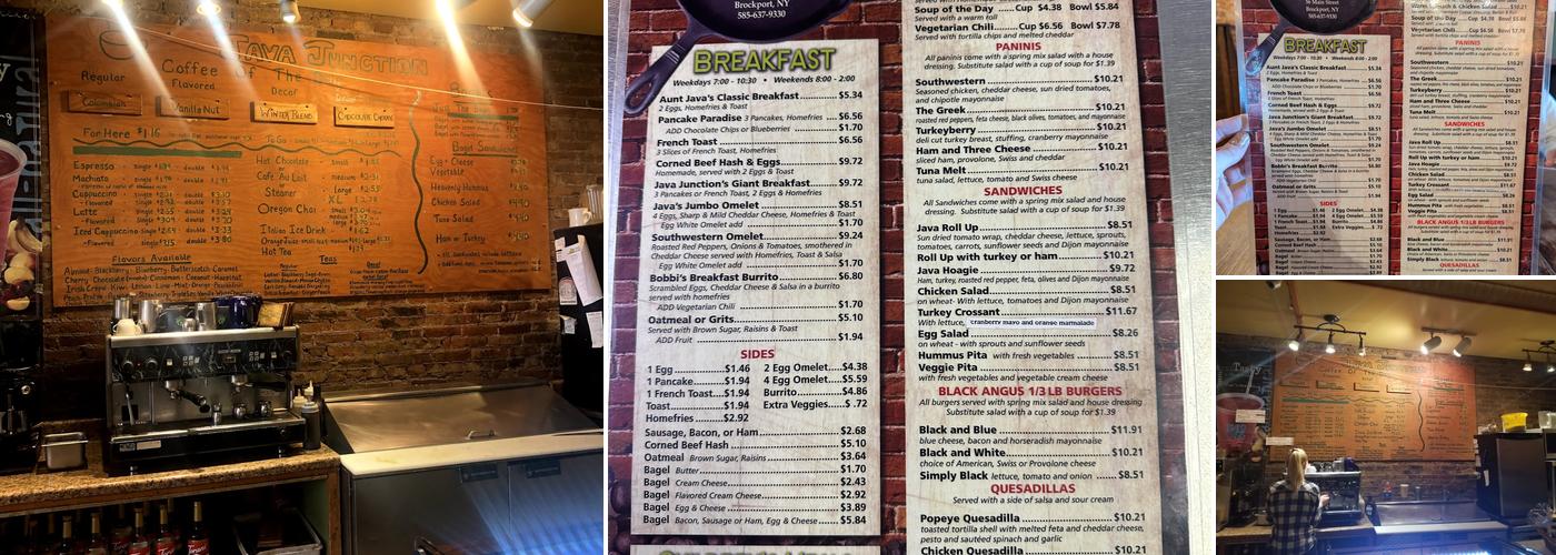 Java Junction Coffee Roasters, Bakery & Restaurant Menu