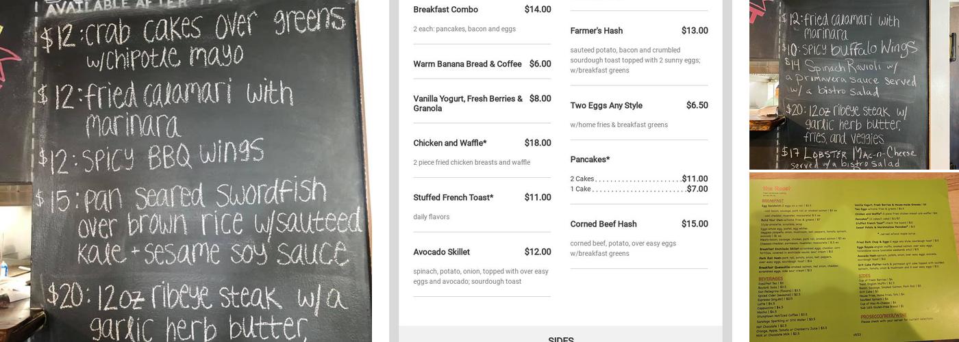 The Roost Menu