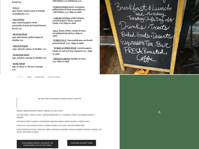 Mudd Puddle Coffee Roasters Menu