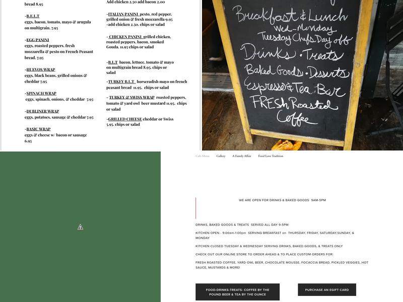 Mudd Puddle Coffee Roasters Menu