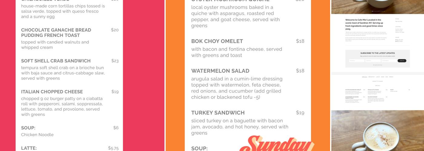 Cafe Mio Menu