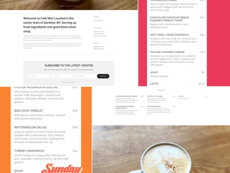 Cafe Mio Menu