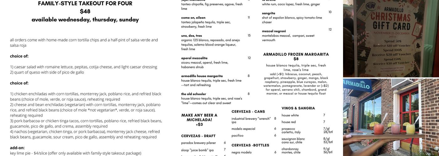 Armadillo Menu