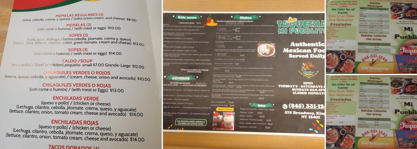 Taqueria Mi Pueblito Menu