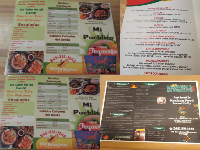 Taqueria Mi Pueblito Menu