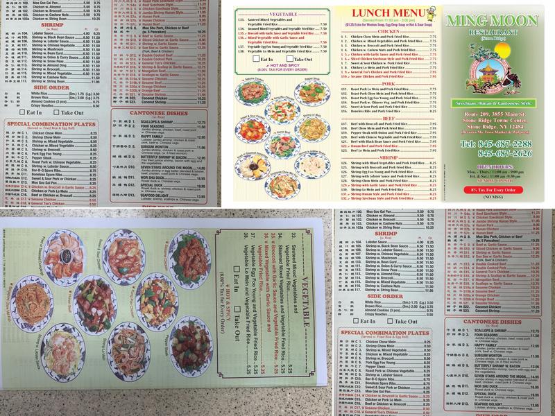 Ming Moon Menu