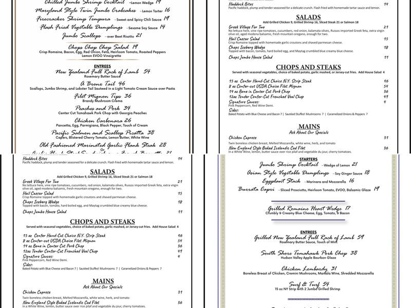 Chops Grille Menu