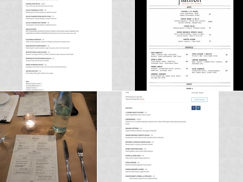 Flatiron Menu