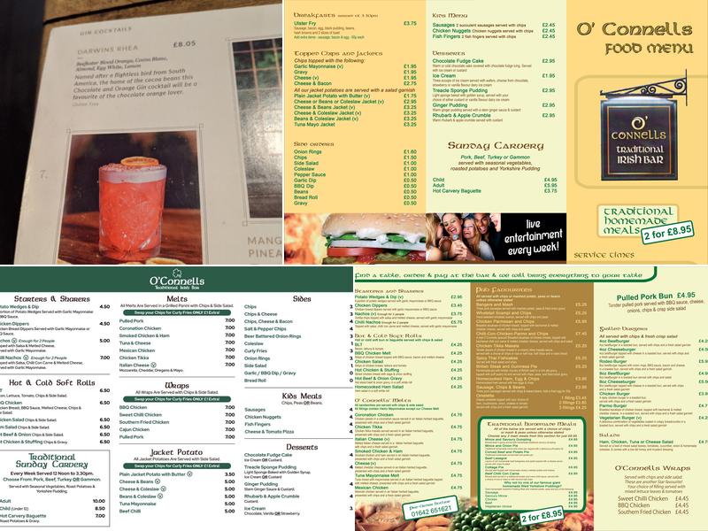 O'Connells Menu