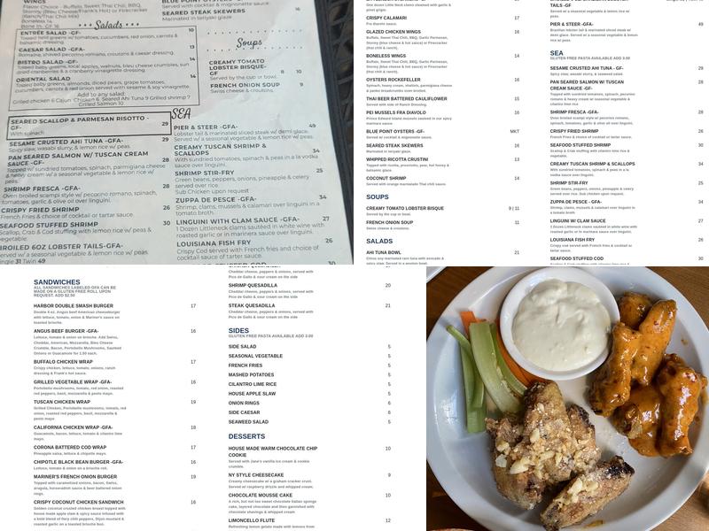 Mariner's Harbor Menu