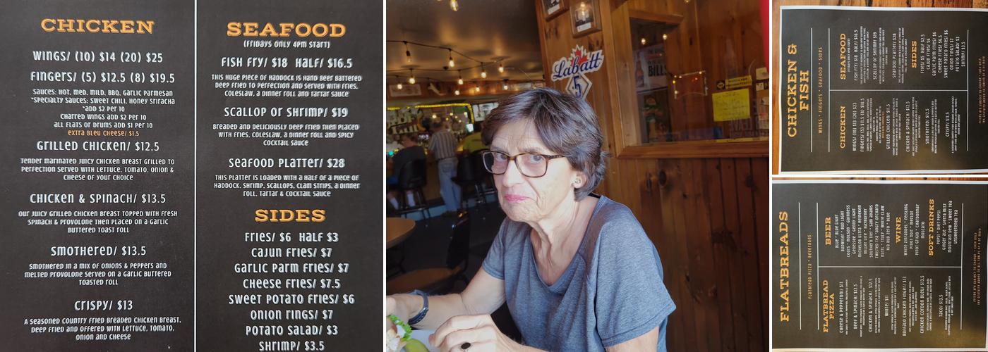 Canalside Inn Menu