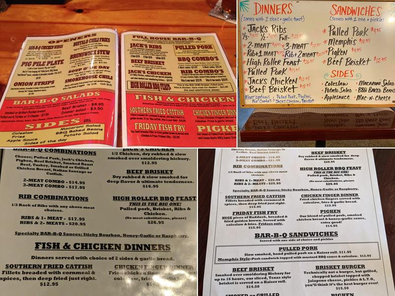 One-Eyed Jacks Menu