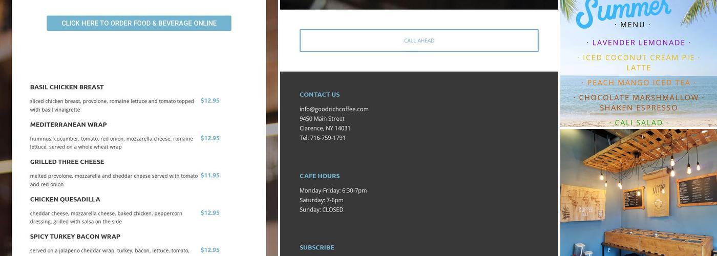 Goodrich Coffee & Tea Menu