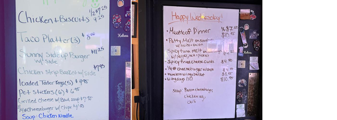 Attitudes Bar and Grill Menu