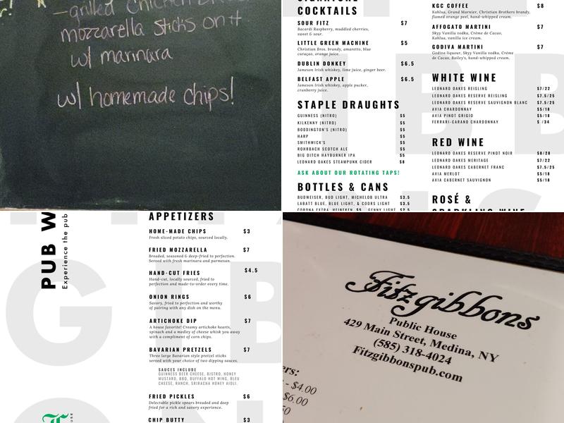 Fitzgibbons Public House Menu